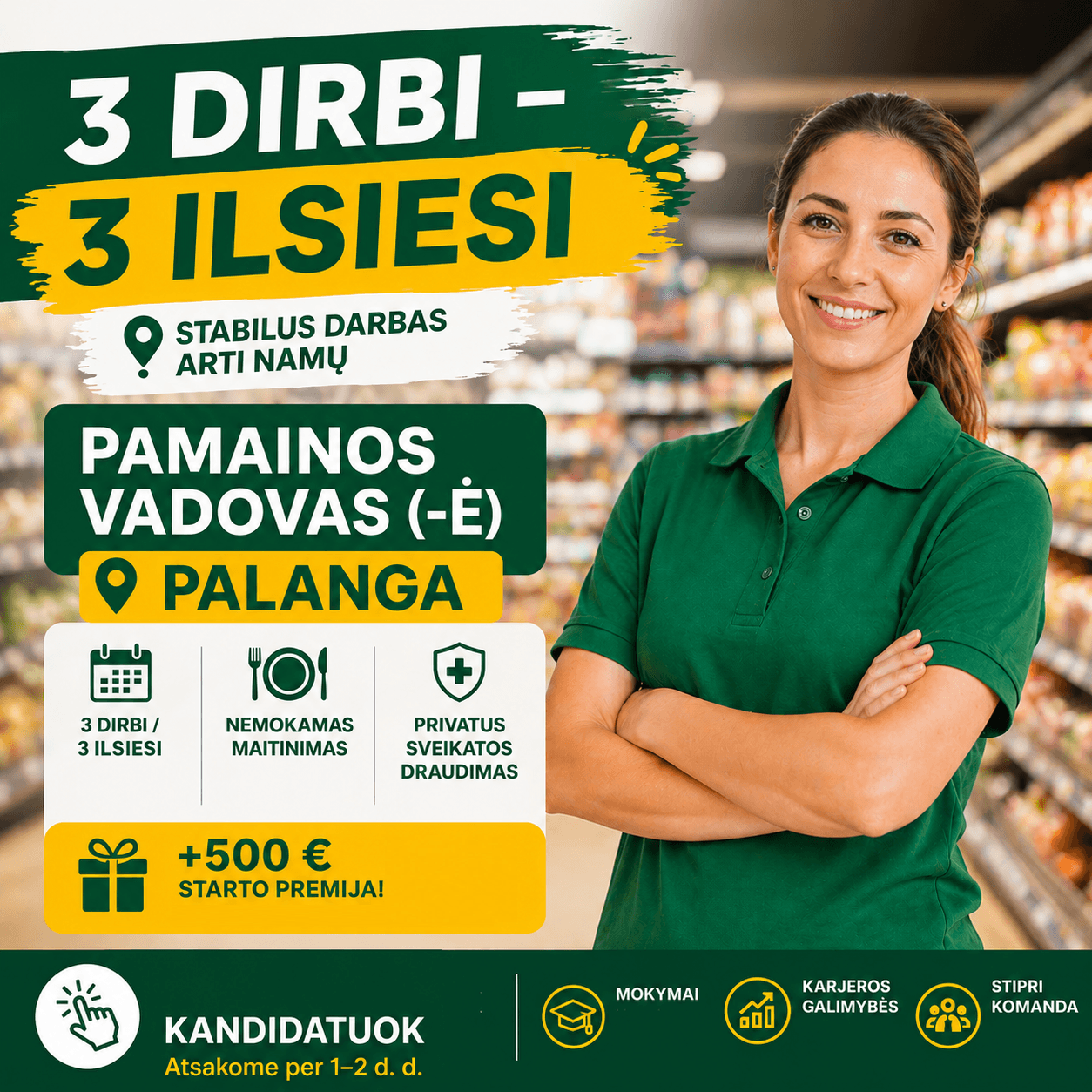 pamainos vadovas darbas Iki Palangoje pamainomis prekyba