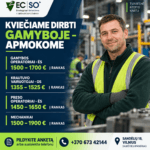 darbas gamyboje ecso plastiko perdirbimas slenkantis grafikas rusiuotojas operatorius gamyba aplinkos tvarkytojas darbas vilniuje