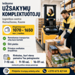 darbas lidl logistikos centras ramuciai lezas sandelys sandelininkas uzsakymu komplektuotojas
