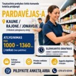 darbas lidl pardavejas prekyba krovejas sales darbuotojas darbas Kaune Jonavoje
