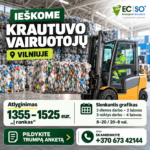 krautuvo vairuotojas darbas Vilniuje Ecso gamyba slenkanciu grafiku
