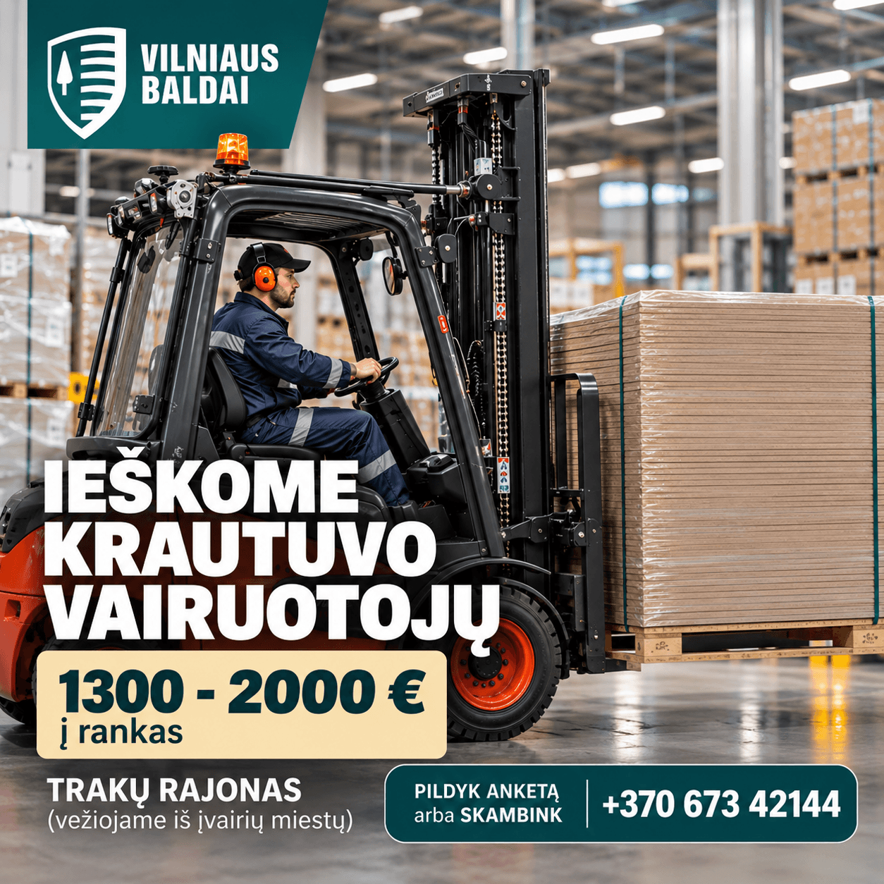 krautuvo vairuotojas darbas Vilniuje Vilniaus baldai gamyba slenkanciu grafiku