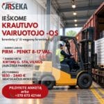 krautuvo vairuotojas darbas dienomis vilniuje sandeliavimas
